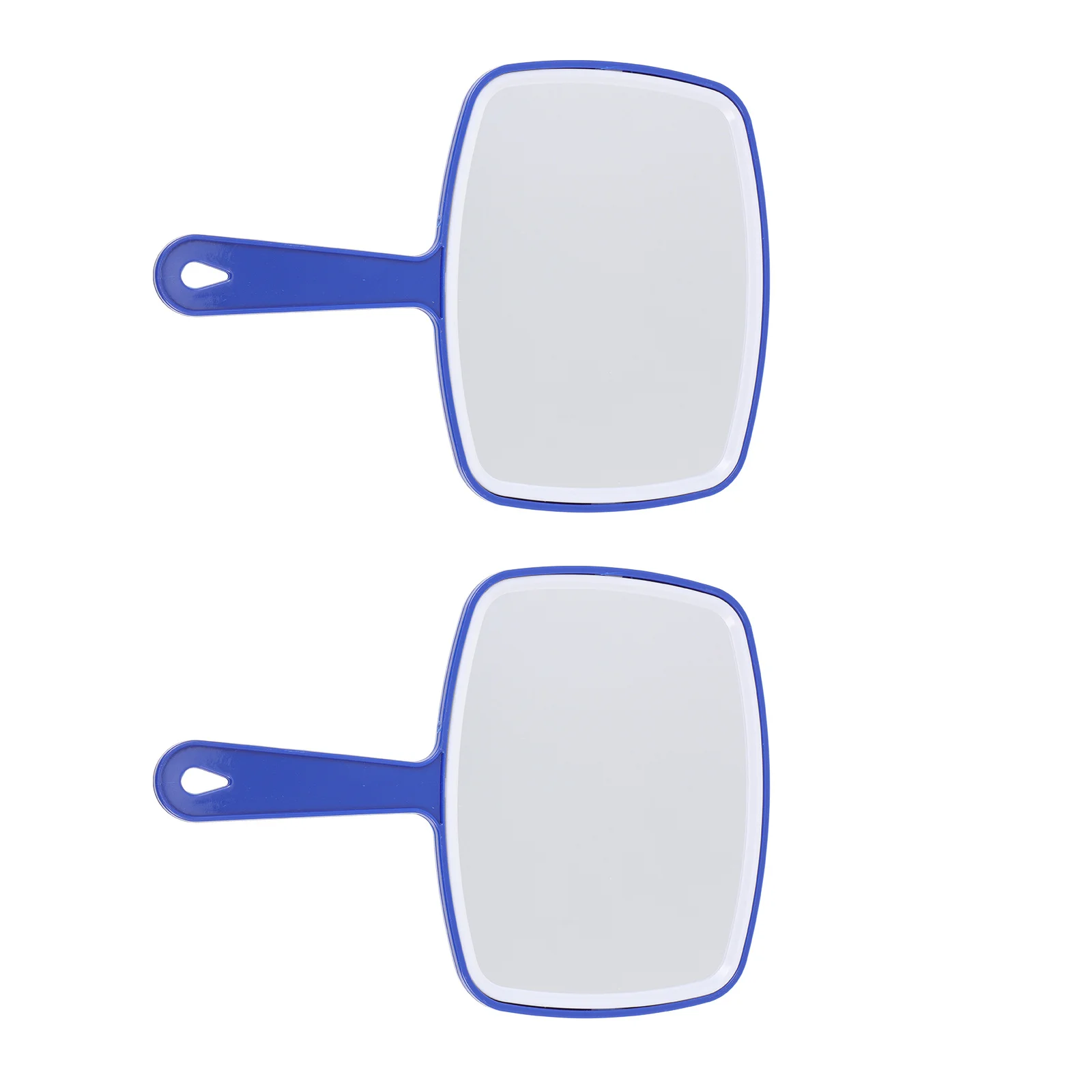 

2Pcs Makeup Mirror Plastic Handle Durable Lightweight Compact Clear Handheld Mirror Portable Travel Makeup Accessories