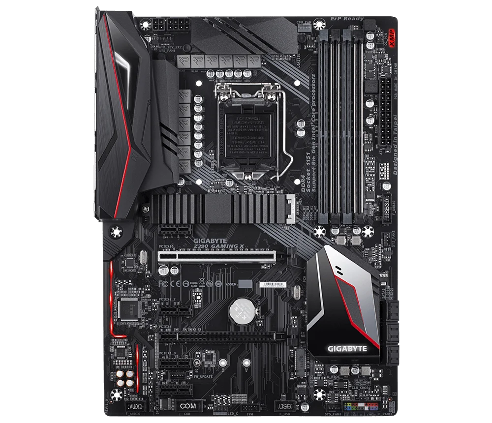 Para la placa base Gigabyte Z390 GAMING X LGA1200 Intel Z390 DDR4 M.2 ATX compatible con procesadores Core i3-9100, i9-9900, i5-9400F, i7-8700T.