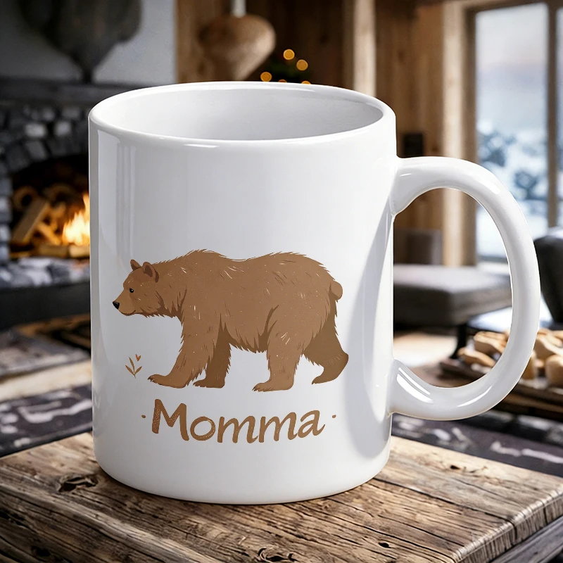 

Cup & Mug Set, Momma Bear Wild Animal Ceramic Mug, Coffee Cup, Milk Cup, Office Tea Cup, Drinking Cup, Gift for Friends