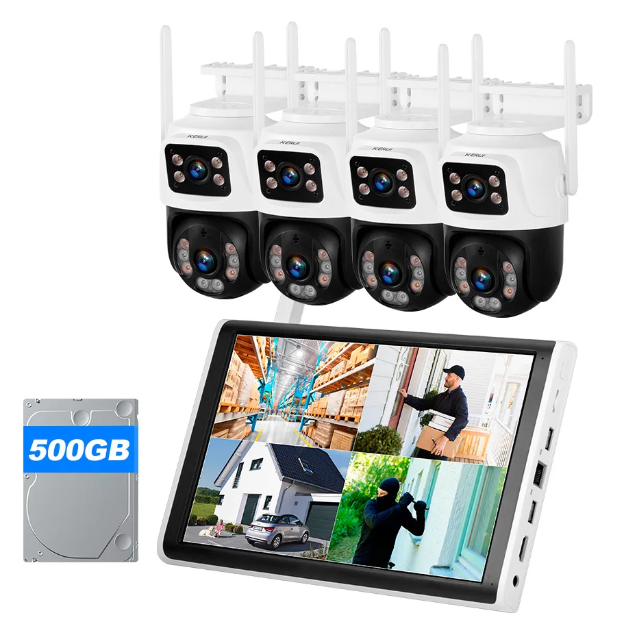 KERUI 10.1 بوصة شاشة LCD 6MP في الهواء الطلق واي فاي اللون للرؤية الليلية طقم NVR مراقبة الأمن PTZ نظام كاميرا CCTV اللاسلكية #2