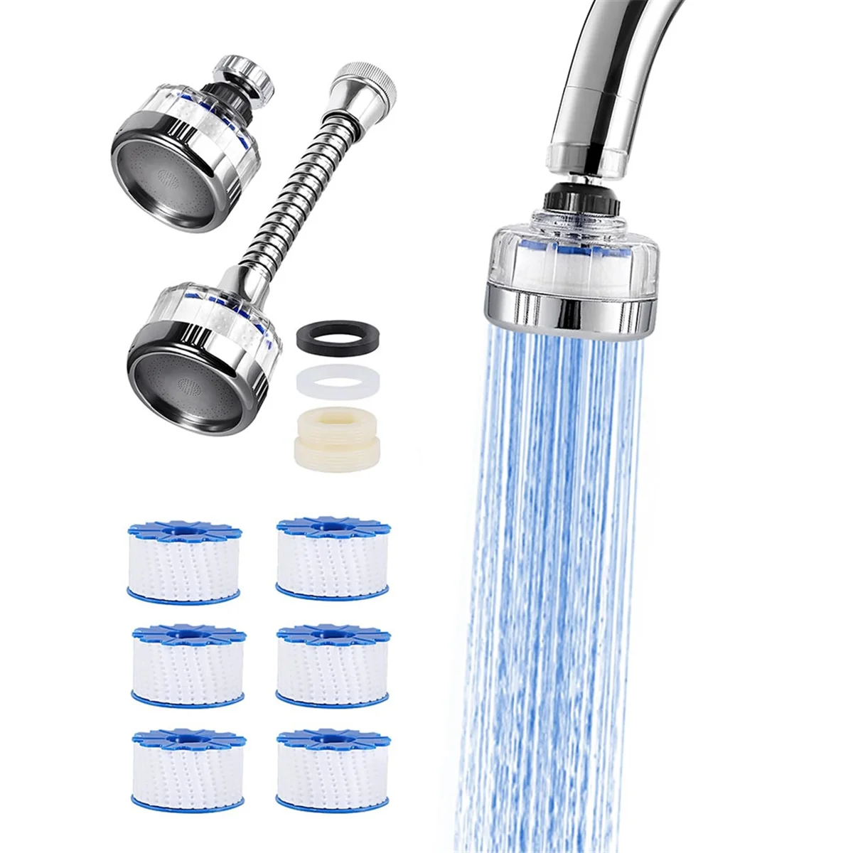 Sink Water Filter Faucet, Faucet Filter,360° Rotating Faucet Filters Purifier Tap Filtration for Home Bathroom & Kitchen