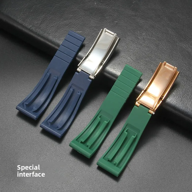 Высококачественные силиконовые аксессуары для часов 20 мм, черный, белый, красный, зеленый, серый для Rolex Water-ghost Daytona Series, эластичный ремешок для часов