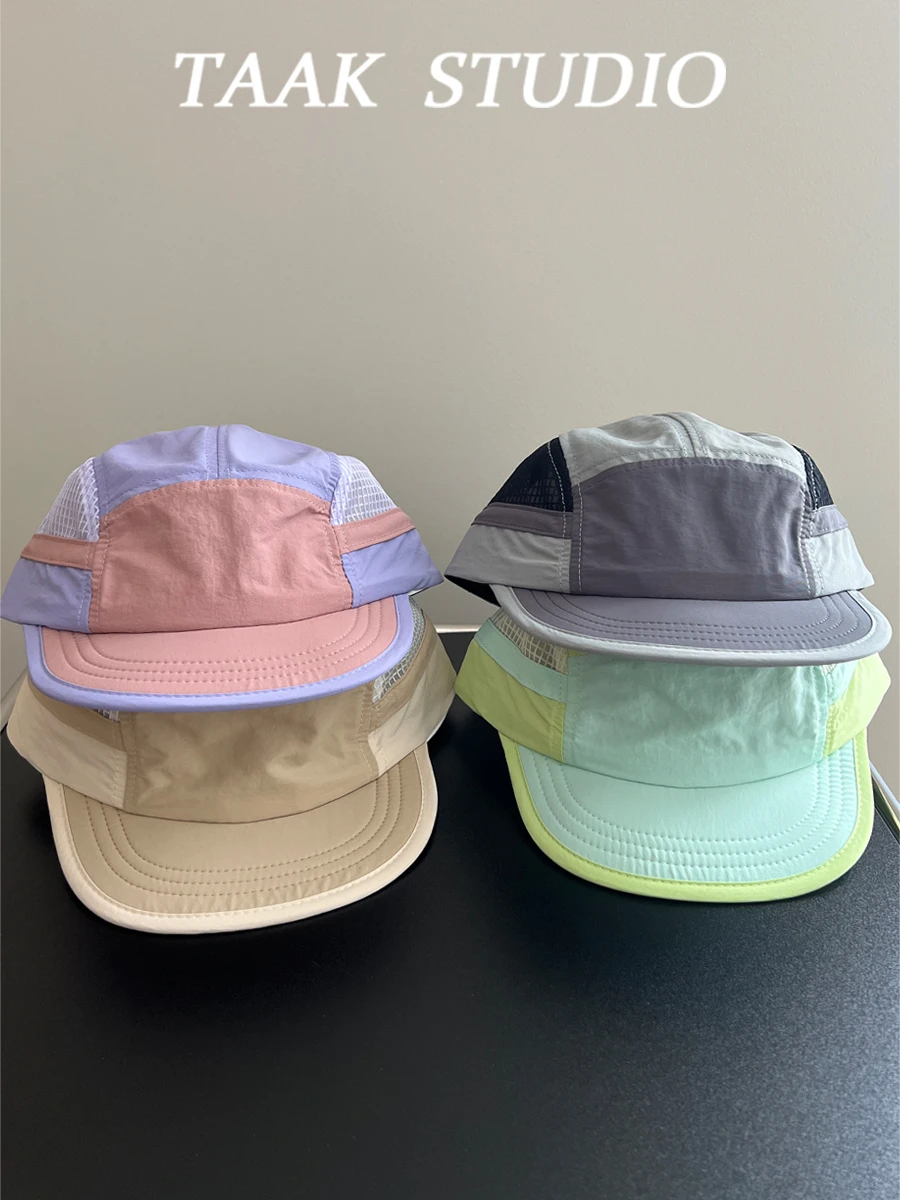 

Color matching quick-drying cloth light and thin baseball cap summer American retro short edge tooling cap tide