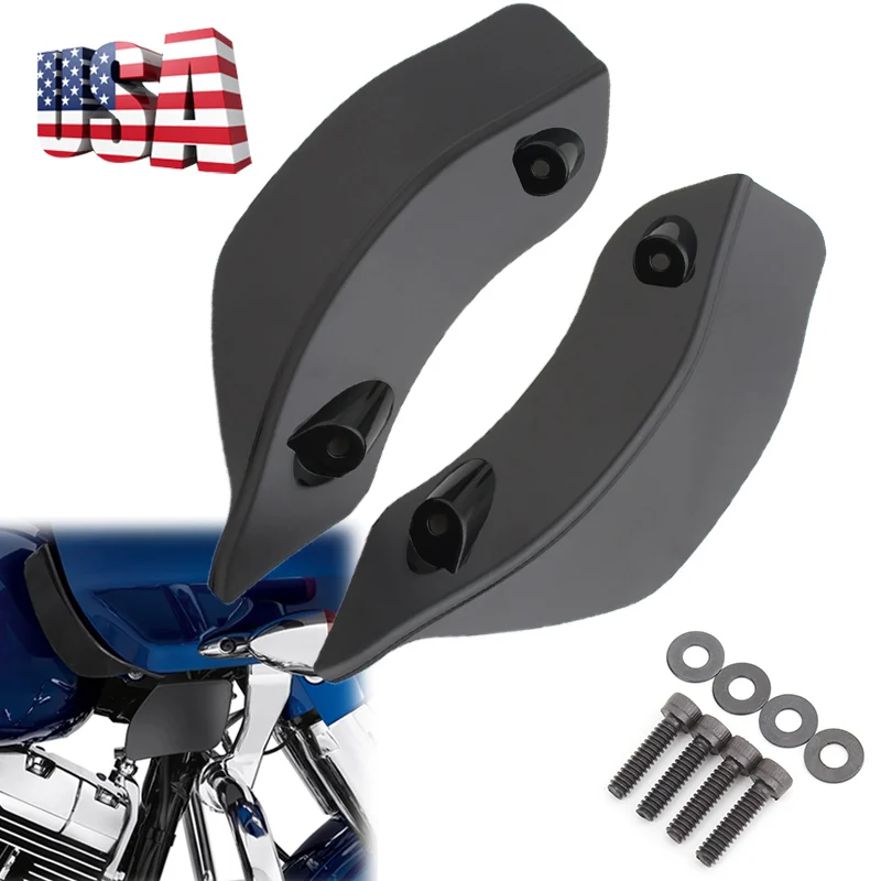 

2Pcs Motorcycle Black Upper Batwing Fairing Accents Air Wind Deflectors For Harley Road Glide Ultra Special FLTRX FLTRXS 15-Up