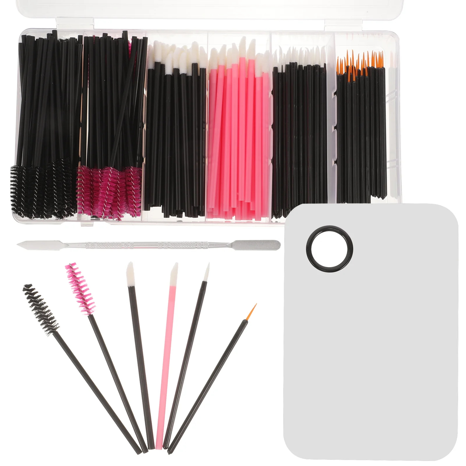 Makeup Tool Set Eyeliner Applicators Mascara Wands Portable Eyes Eyebrow Brush Stainless Steel Lash Cleaning Kit Lip