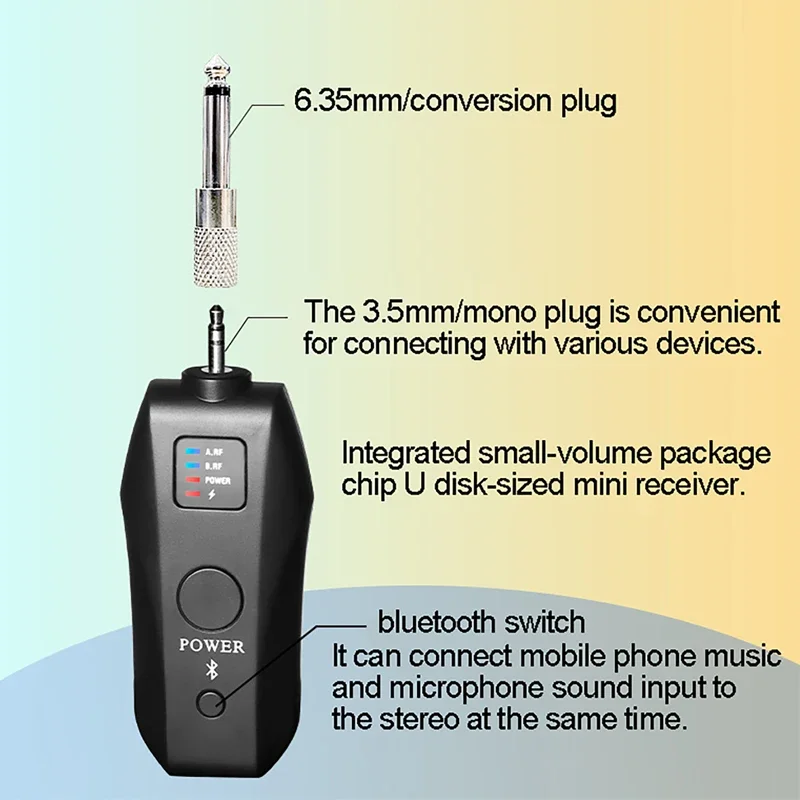 UHF Wireless Microphone Dual Handheld Dynamic Microphone Karaoke Microphon with Receiver for Wedding Party Speech Church Meeting