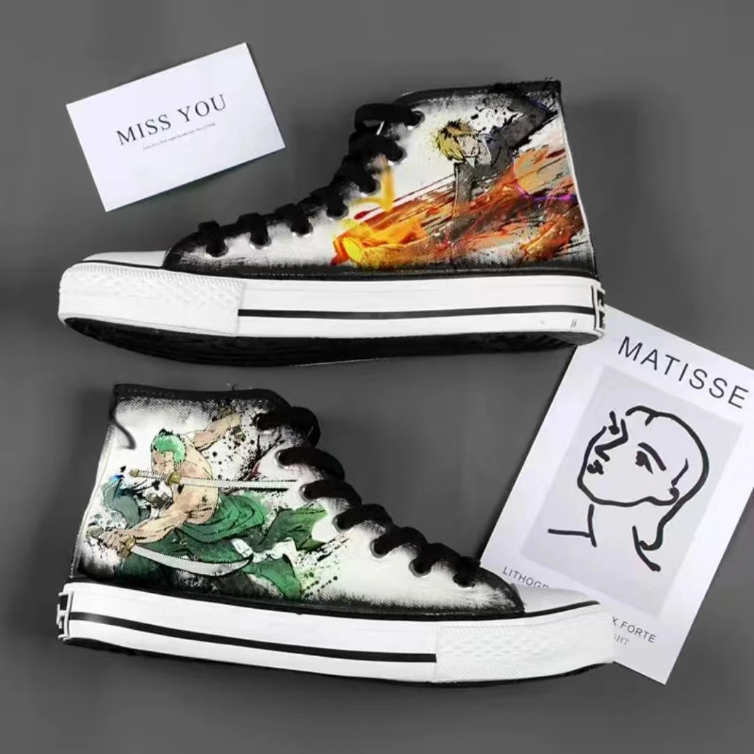 Anime ONE PIECE Luffy Roronoa Zoro Ace Chopper Hancock Cosplay Canvas Shoes High Quality Boots for Unisex Halloween Fashion Gift