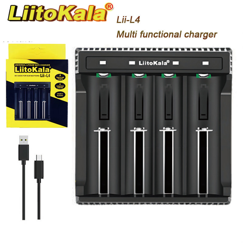 Liitokala Lii-L4 Lithium ion battery charge 18650 26650 21700 20700 USB input DC 5V/2A