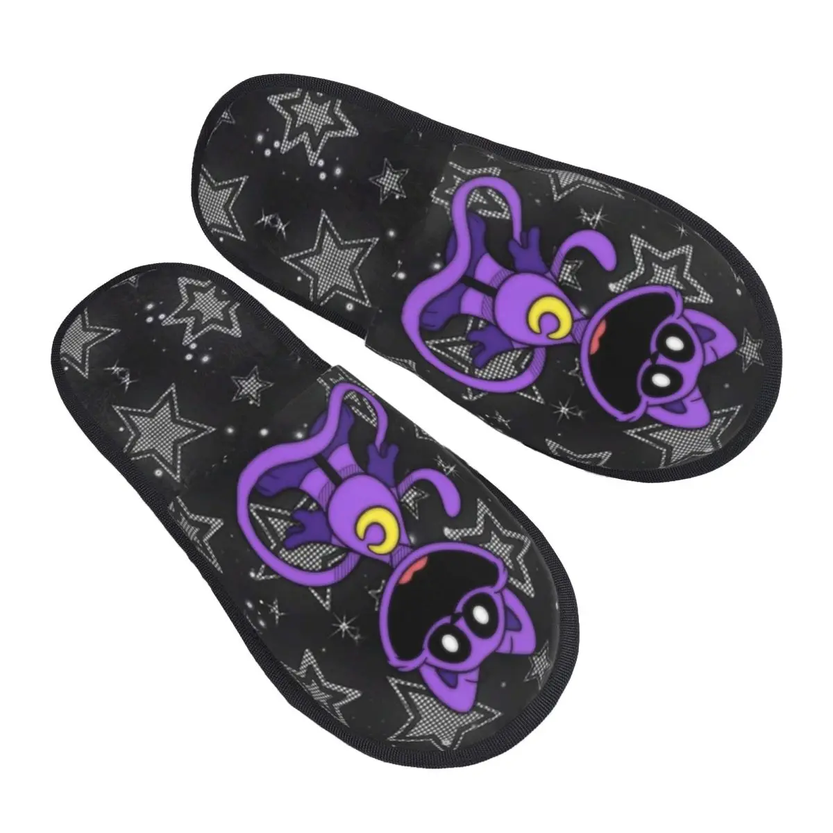 Custom Smiling Critters Catnap Soft Memory Foam House Slippers Women Cozy Warm Anti-Skid Slipper