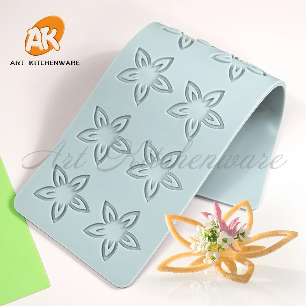 Flowers Design Silicone Cake Lace Mold Cake Decorating Tool Border Decoration Lace Mold kitchen Baking Tool