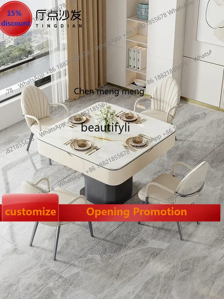 

SS 7304new style Electric Lifting Tea Table Automatic Multi-Function Mute Mahjong Coffee Table Stone Plate Three-Purpose Integra