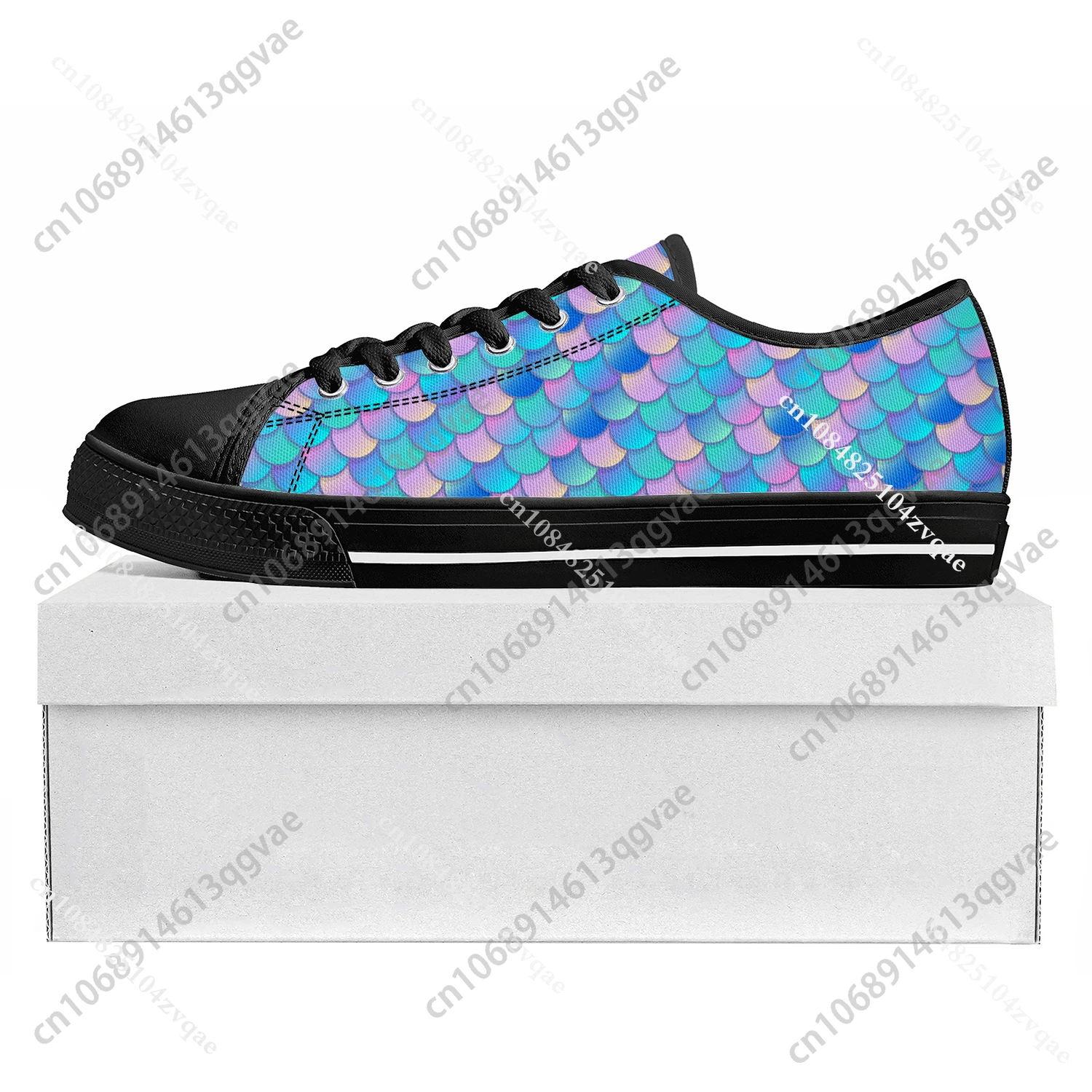 Fish Scales Colorful Low Top High Quality Sneakers Mens Womens Teenager Tailor-made Shoe Canvas Sneaker Casual Couple Shoes