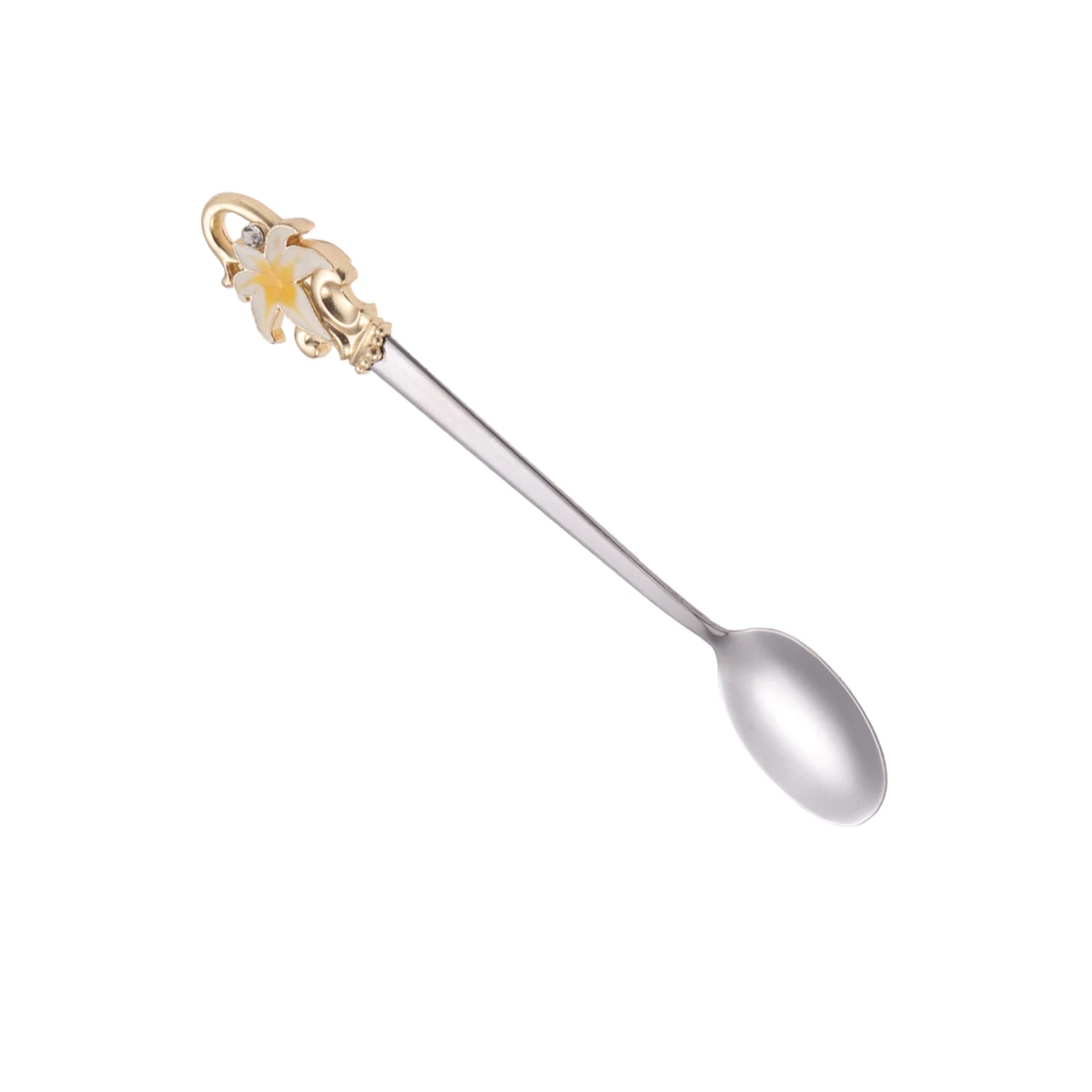 

Enamel Spoon Stirring Spoons Flower Coffee Stainless Steel Kitchen Dessert Scoops