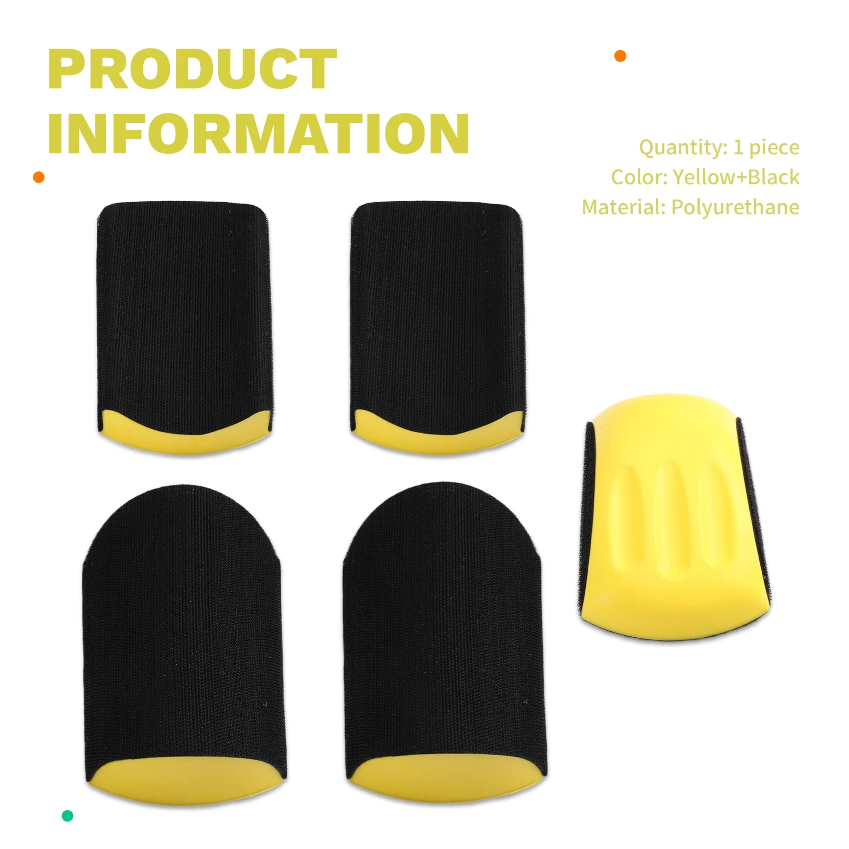 ABFI 6 Inch Hand Sanding Blocks Rectangle And Mouse-Shaped Hook For Woodworking Hook Backing Sandpaper Holder 5Pcs