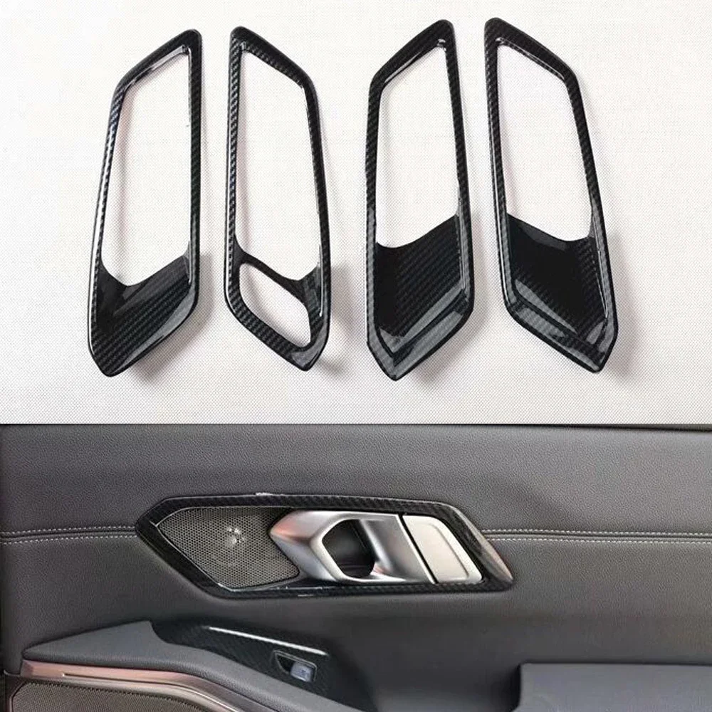 

New ABS Car Interior Door Handle Decoration Frame Trim Styling For BMW 3 Series 2020 2021 LHD Auto Moldings