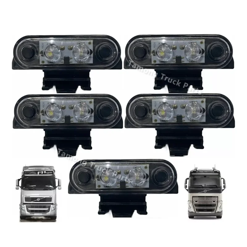 5 x 24V Cab Roof Marker Light For Volvo FH FM Truck LED Signal Lamp White Amber Blue With 2Pin Connector Socket OEM 82116545