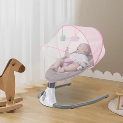 Columpio eléctrico automático para bebé, mecedora hinchable con música y juguetes para 0-12 meses, 3-12KG