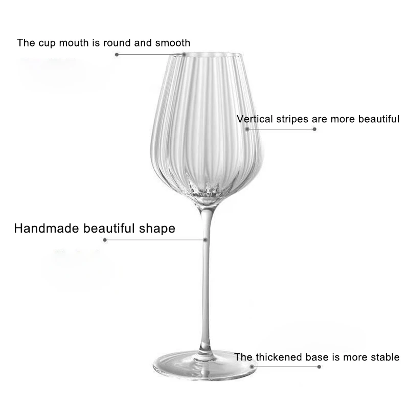 Light Luxury Vertical Stripe Wine Cup Drinkware Glass Whiskey Glasses for Champagne Copas Original Cocktail Glasses Set Cups Bar