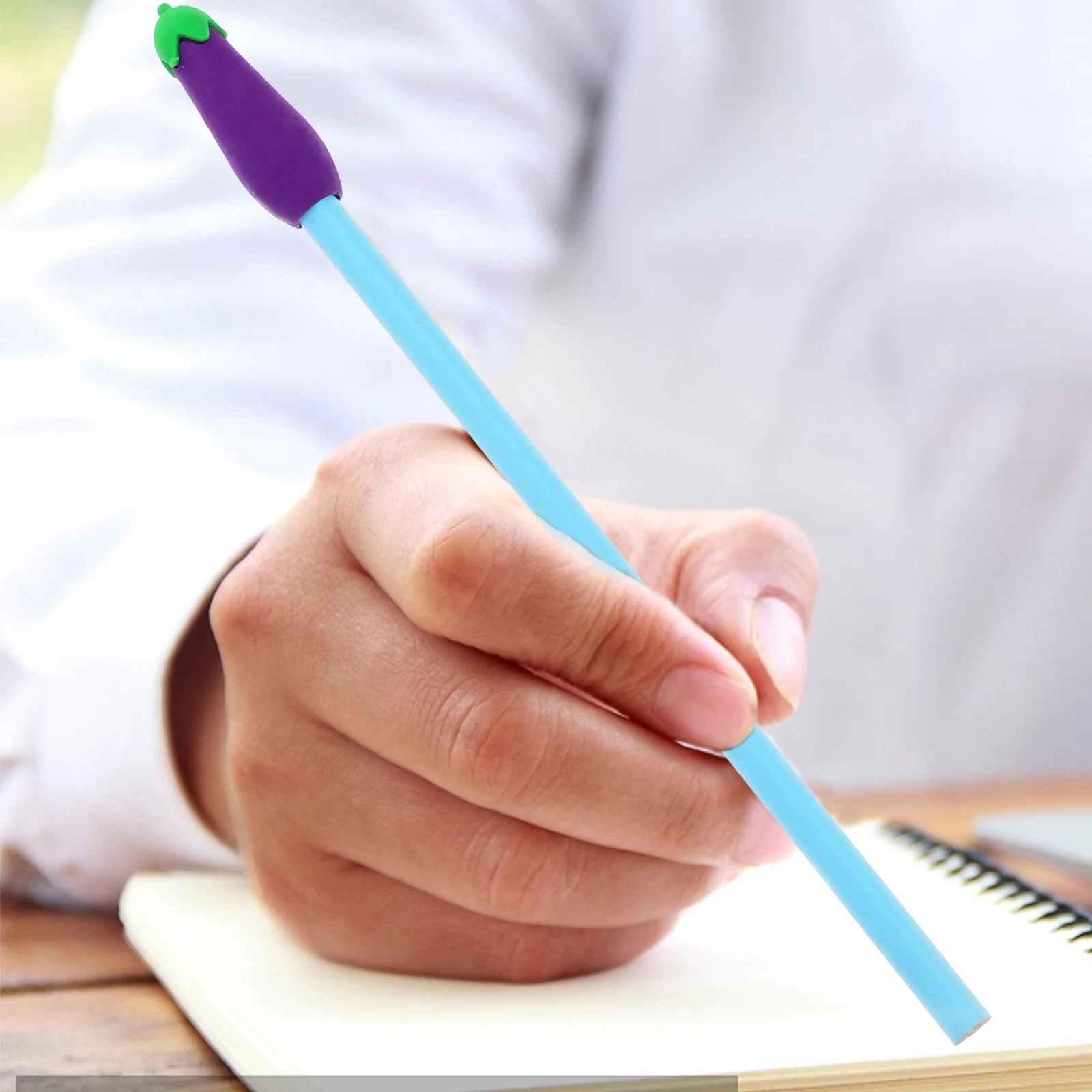 9 Pcs Vegetable Cute Pencil Hat Pupils Erasers Soft Rubber Tip Protector Topper