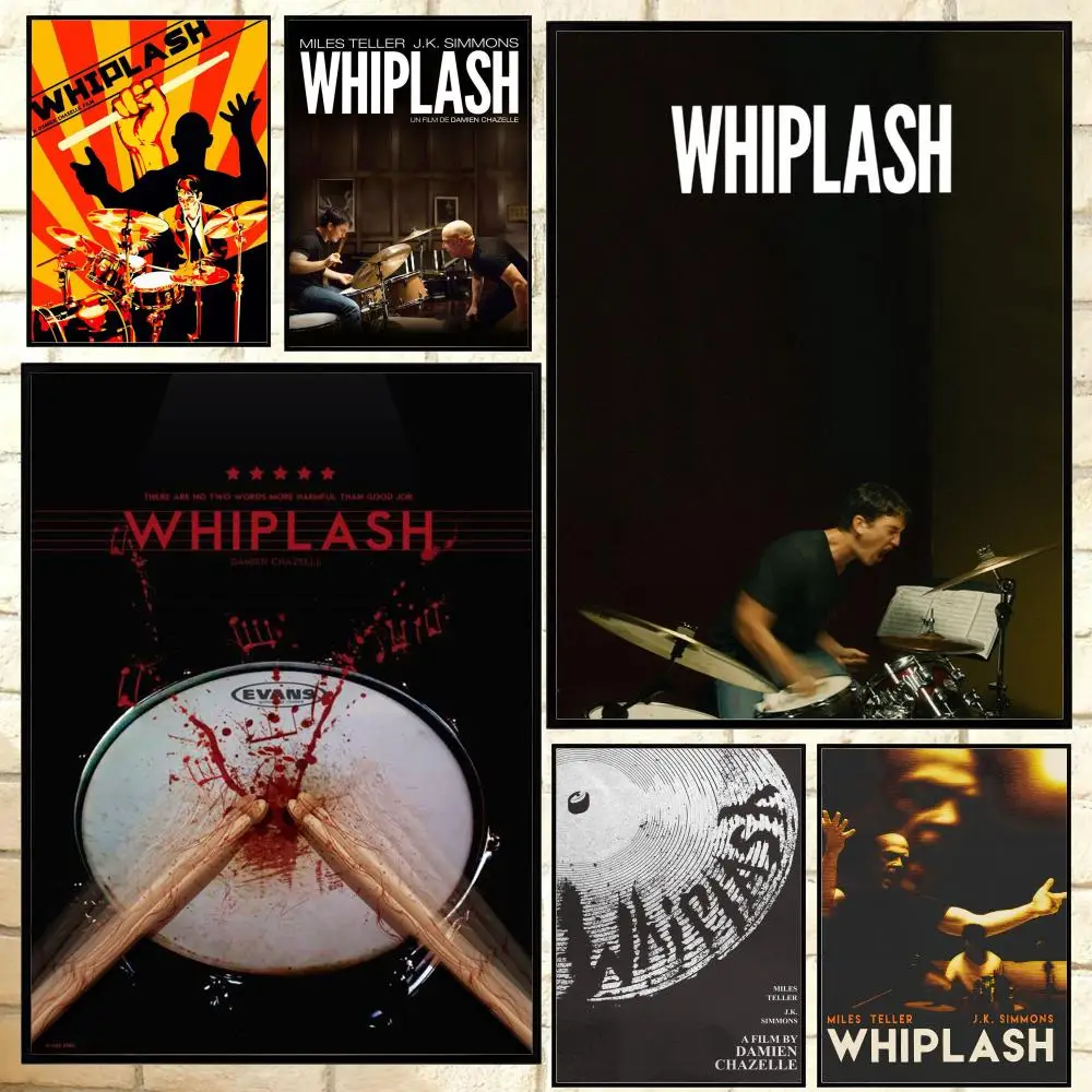 Póster de películas clásicas W-Whiplash, arte de pared impermeable HD versátil, decoración autoadhesiva para cualquier espacio, regalo Ideal