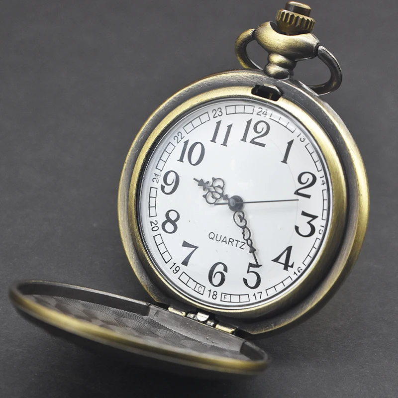 Vintage Bronze Steampunk 1903 Automobile Industry Memorial Quartz Pocket Watch Necklace Pendant Clock Chain Men Women Chain Gift