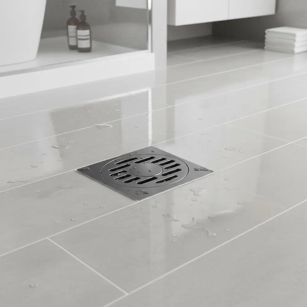 

Stainless Steel Shower Floor Drain Thickened Backflow Preventer Fast Drainage Floor Drain Square Anti-odor Kitchen Sink Strainer