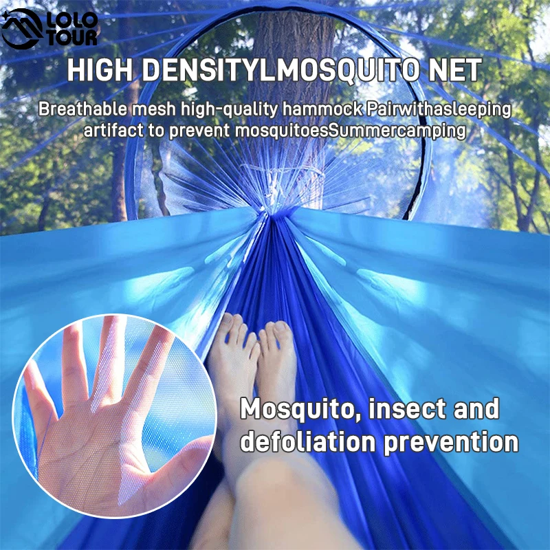 Pop Up Camping Hammock With Mosquito Net Portable Quick Set Up Hanging Sleeping Bed 250x120cm Outdoor Hamak Hamac 98*47''inches