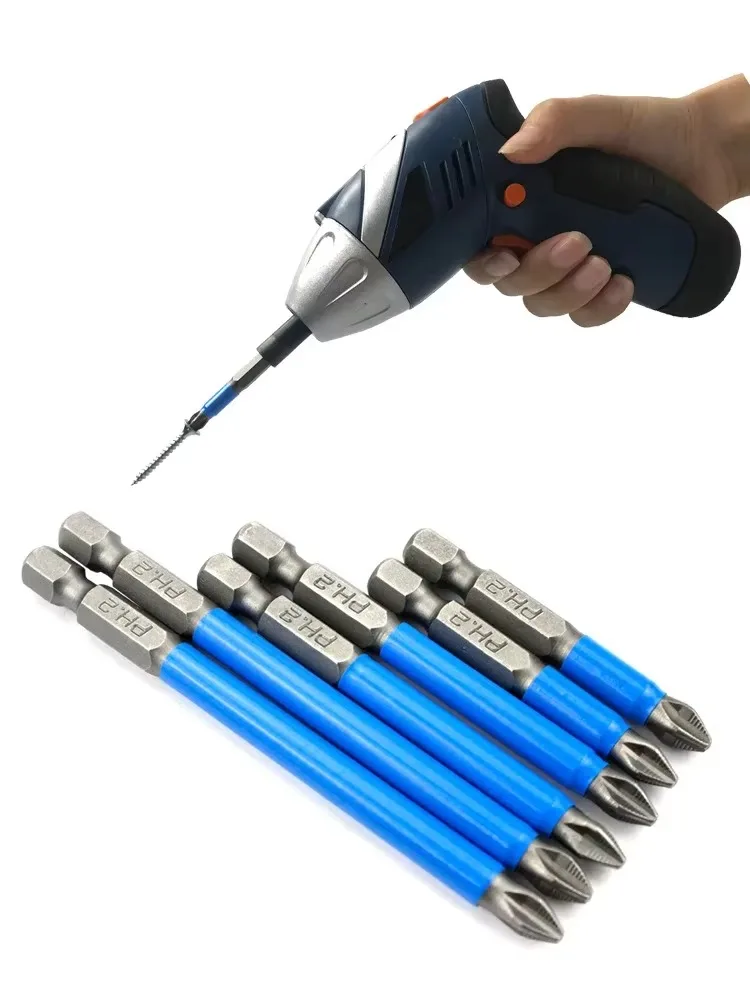 1 PC Magnetic Anti Slip Long Reach Electric Screwdriver Bits 1/4" Hex Shank Precision PH2 Single Phillips/Cross Head Power Tools