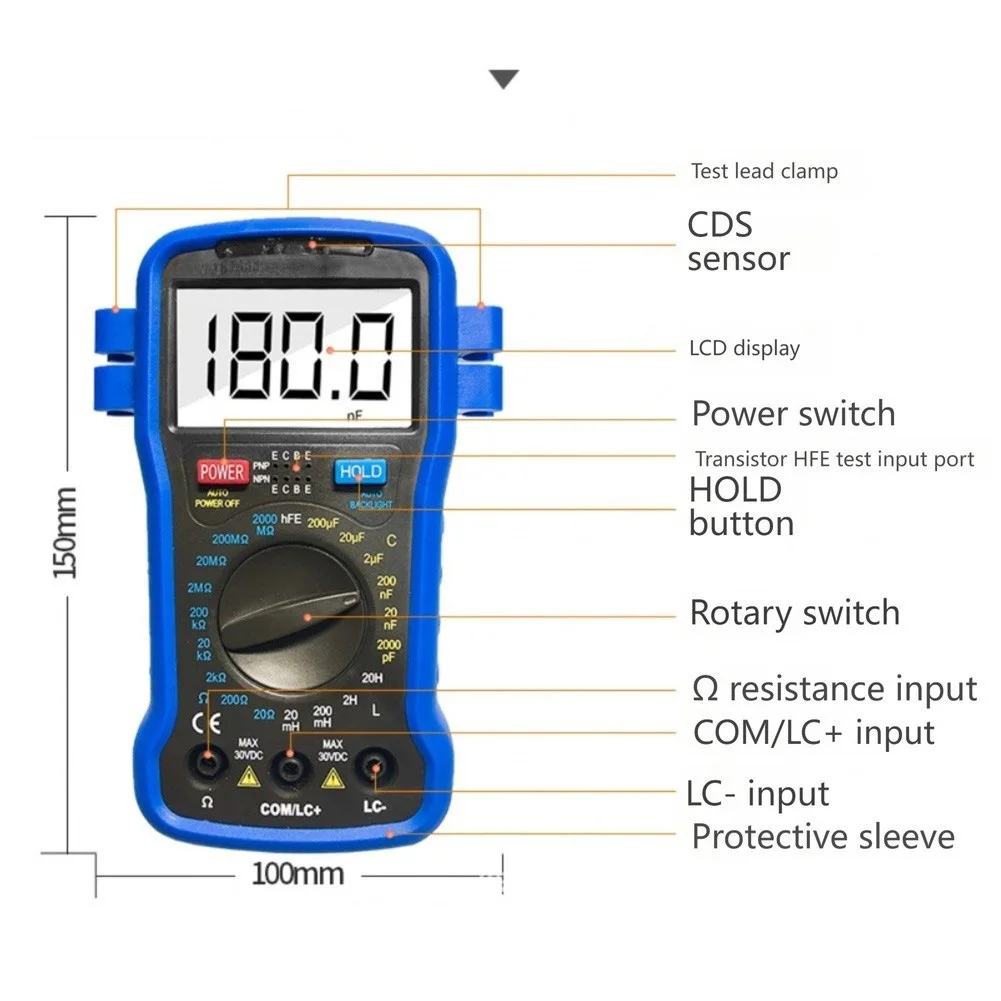 39L Multimeter with Automatic Polarity Detection Overload Protection and Low Battery Indicator for Safe Reliable Use