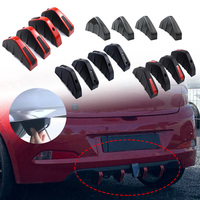 4pcs Universal ABS Car Modified Rear Bumper Diffuser Spoiler Rear Bumper Lip Diffuser Anti-collision Accessories included