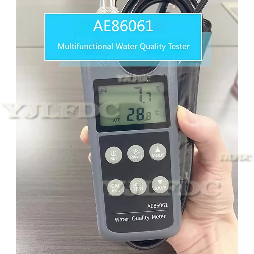 AE86061 Multiparameter PH/DO/Temp/Ammonia/Nitrite Dissolved Oxygen Meter Water Quality Tester for Aquarium Aquaculture Fish Tank