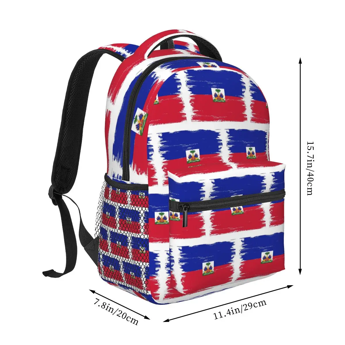 Haiti Flag National Backpack Student Boys Girls BookBag Kids School Bag Laptop Shoulder Bags for Men Women