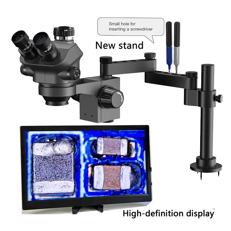 3.5-200X Simul-Focal Stereo microscopio trinoculare Set 4K 2K 1080P HDMI VGA USB TF Video Camera morsetto pieghevole tipo di estensione Base