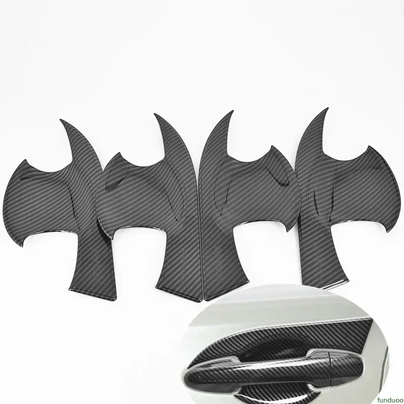 

Carbon Fiber Chrome Car Door Handle Bowl Cover Decor Trim Sticker For Toyota Hilux Revo 2016-2022 Styling Accessories