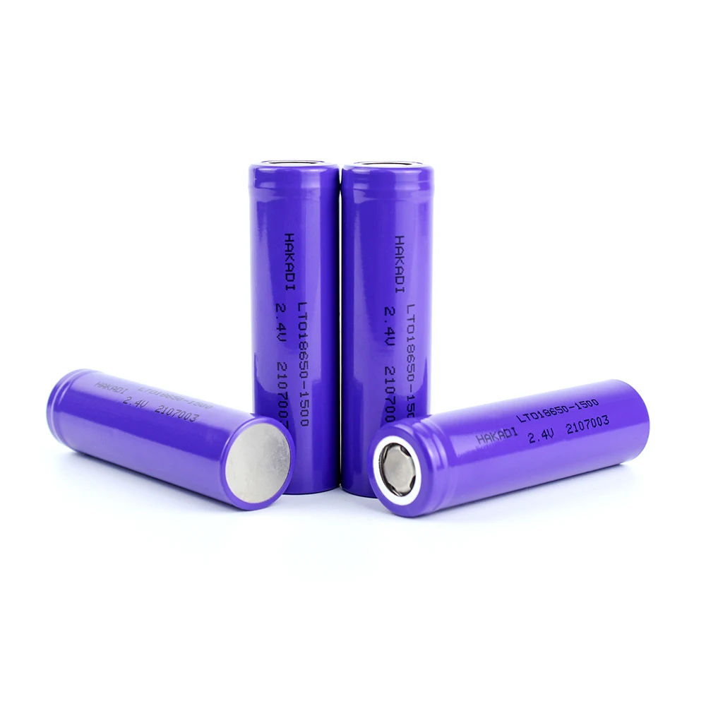 HAKADI 18650 LTO Rechargeable 2.4V 1500mah Batteries 4-40PCS 10C High Rate Discharge For Low Temperature Discharge Solar System