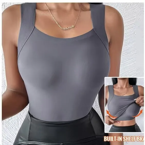 Sexy Ärmellose Tanktops Damen Casual Weste Crop Camisole Nahtlose Sportunterwäsche mit Brustpolstern Sommer Damen BH Dessous