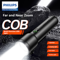 Philips SFL1123 Rechargeable Lamp Zoom Flashlight with Side Light EDC Portable Flashlight Rechargeable LED Flashlights for Camp