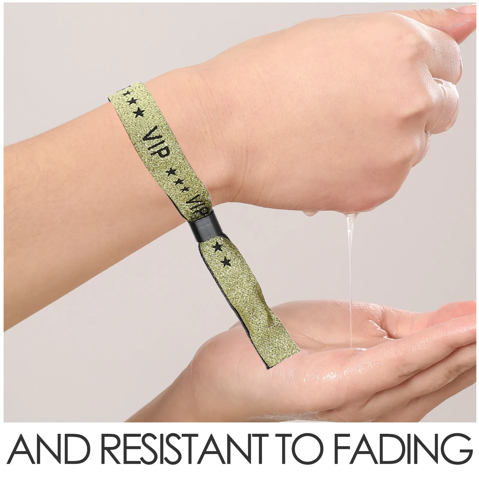 20pcs Vip Wristbands Waterproof For Party Concert Club Amusement Park Festivals Gold Fabric Event Bracelets Admission Bands - view 4