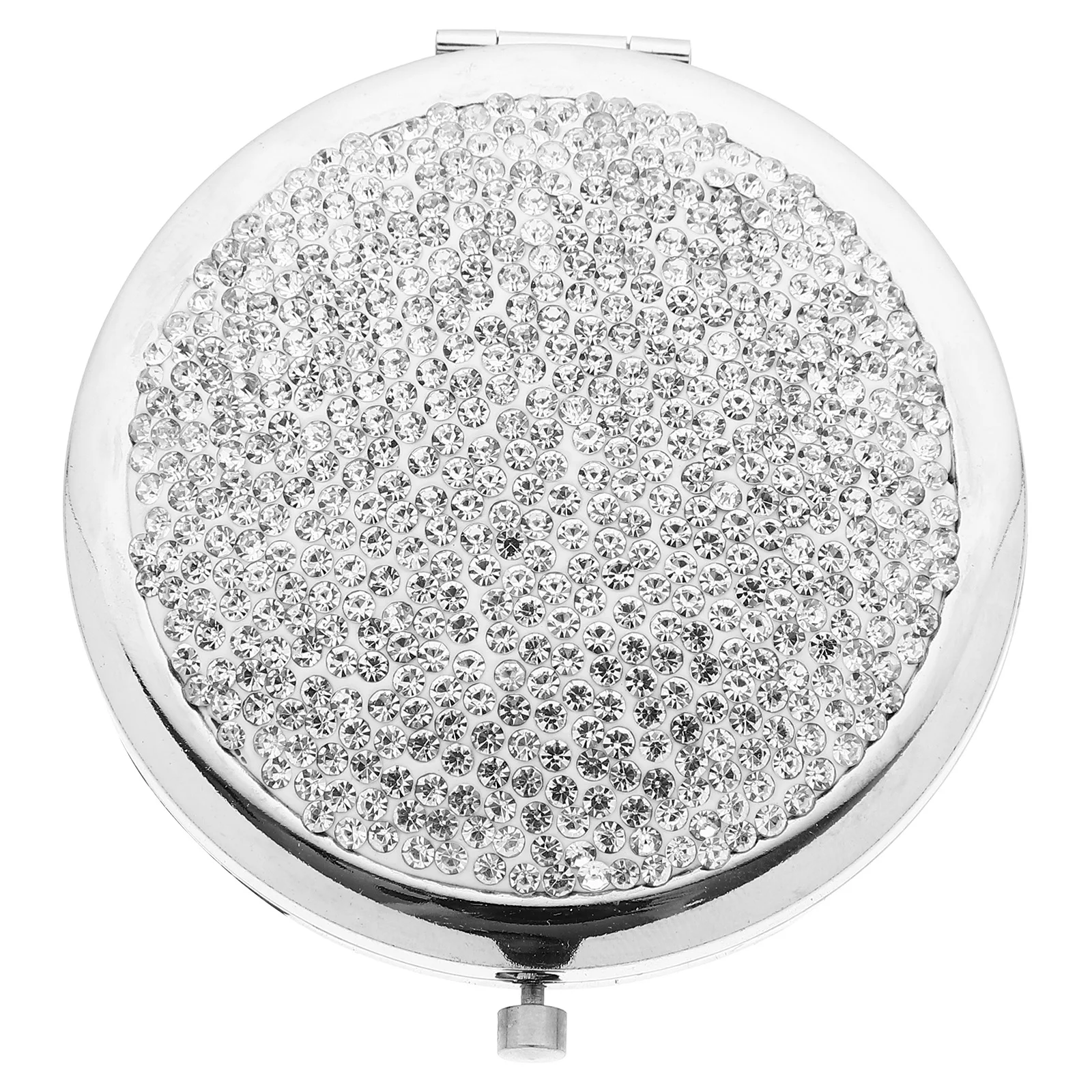 

1Pcs Makeup Mirror Creative Folding Double-Sided Pocket Mirror Compact Rhinestone Gift for Women Ladies White