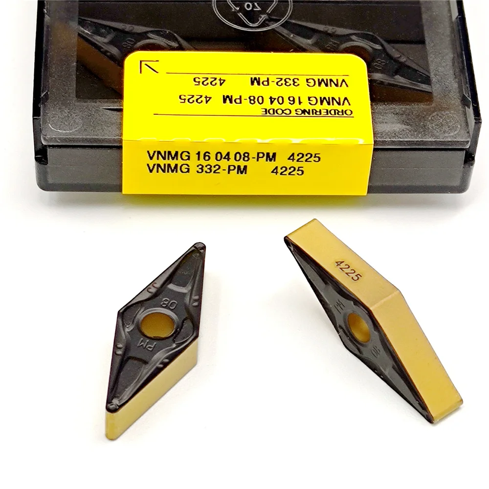 VNMG160408 PM 4225, inserto de carburo VNMG160404 PM4225, herramientas de torneado de corte CNC de Metal Indexable, alta calidad, VNMG 160404/160408