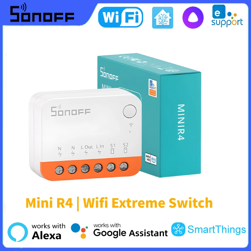 SONOFF Wifi Extreme Switch Mini R4 EWeLink Remote Control Smart Switches Smart Home Via Alice Alexa Google Home Assistant IFTTT