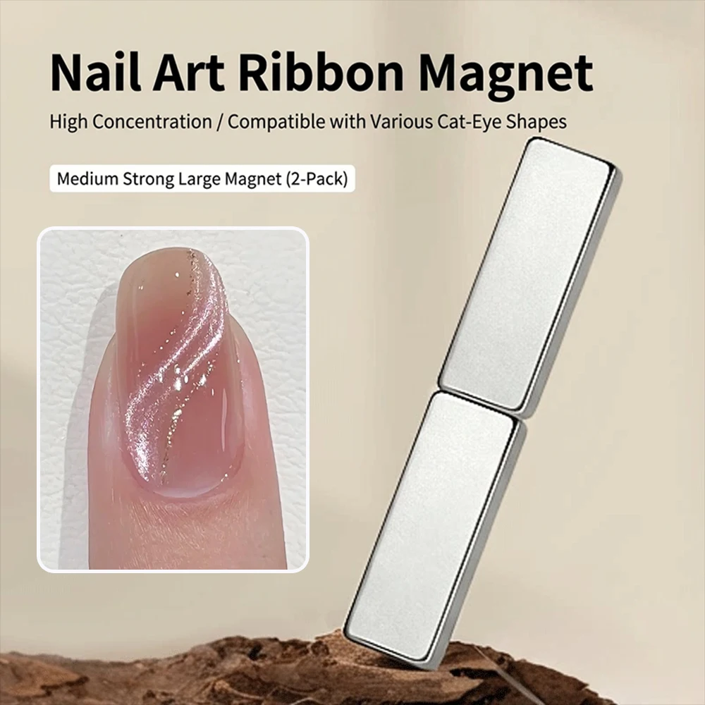  Glasperlen speziell für Katzenauge, rosa Nagel-Magnetstab, neu verbessertes Nagellack-Kleber-Magnetstab, Doppelkopf-Magnetwerkzeug