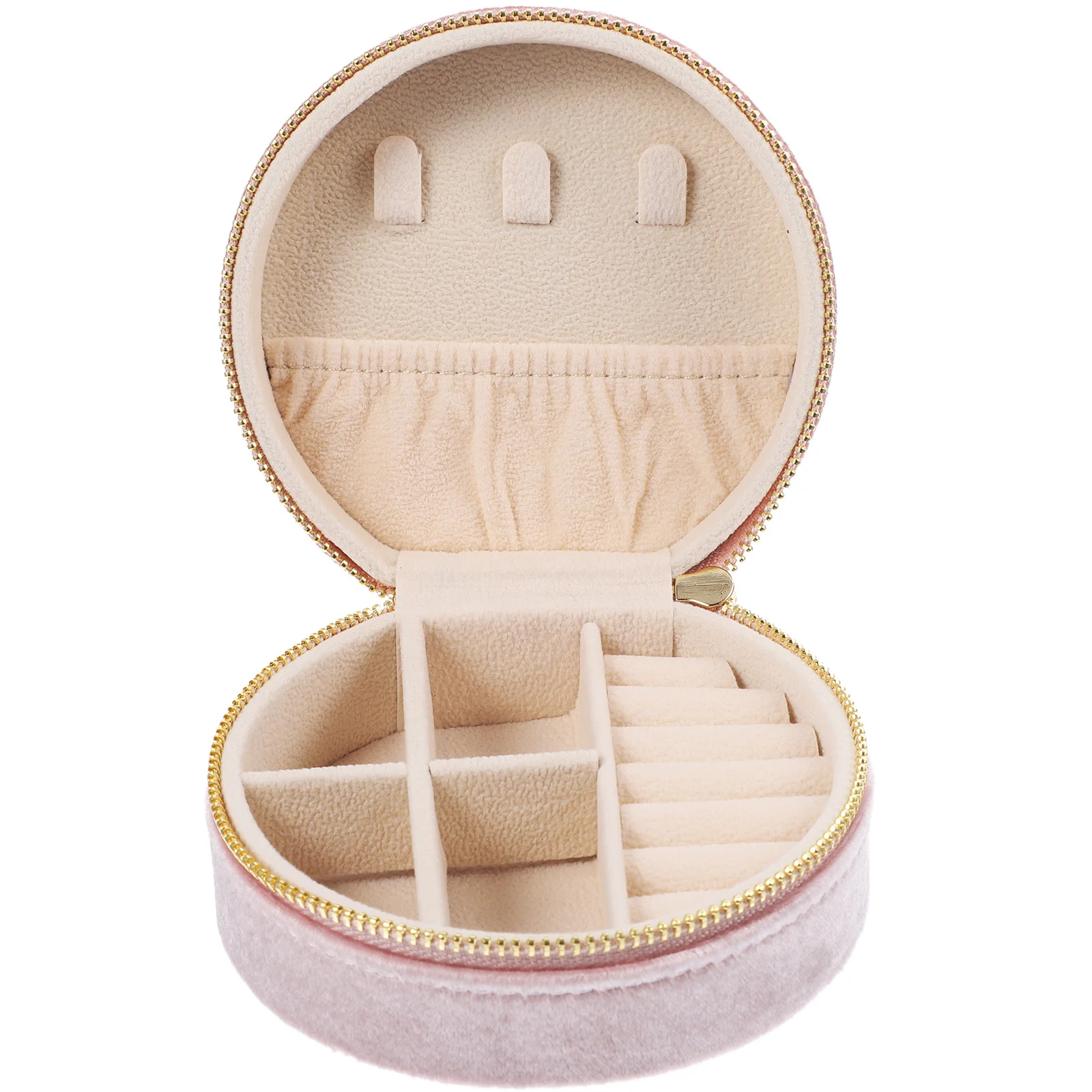

Small Round Jewelry Box Travel-Friendly Case Holds Earrings Necklaces Rings Braces Minimalist Design Space-Saving Desktop Shelf