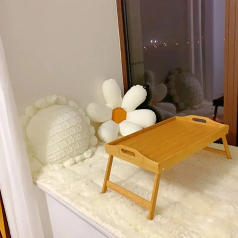 

Bamboo Bed Tray Table with Folding Legs Handle Foldable Serving Laptop Tray Snack Tray Breakfast Tray Bed Table Drawing Table