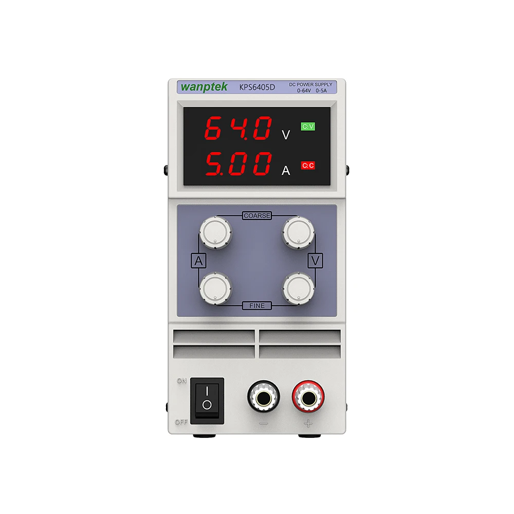WANPTEK KPS6405D Adjustable Mini DC Power Supply Output 0-64V/0-5A Manostat High Precision Double Display Switch Regulated Power