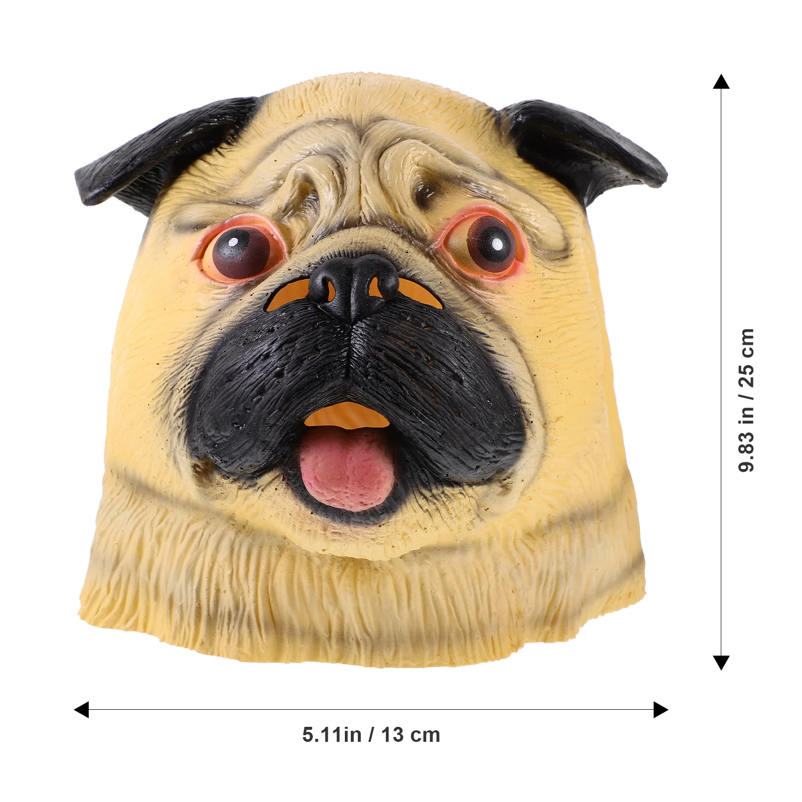 หน้ากากสุนัขยางธรรมชาติเป็นมิตรกับสิ่งแวดล้อม ดีไซน์ 3 มิติสมจริง ระบายอากาศได้ดี สำหรับงานปาร์ตี้ฮาโลวีนและงานแฟนซี