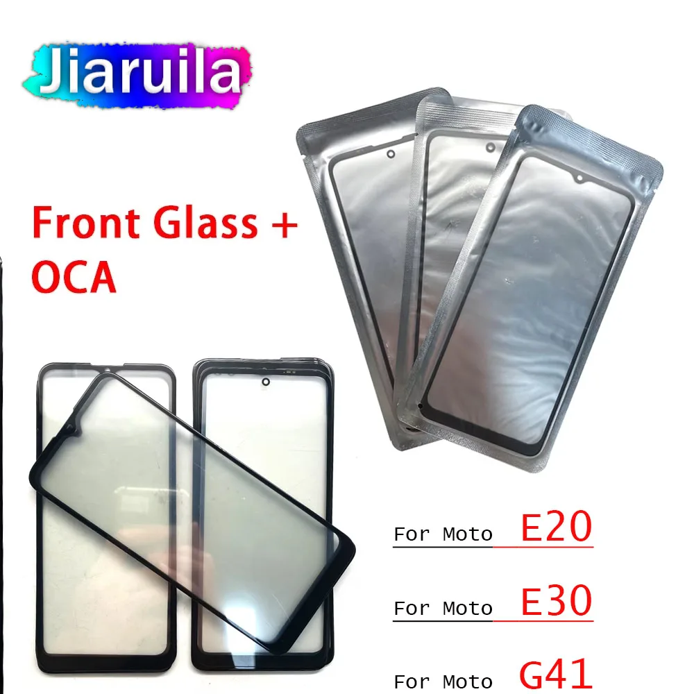 

10 шт., для Moto E20 E22 E30 E32 E40 G20 G22 G30 G41 G50 сенсорный экран, передняя внешняя стеклянная панель, стекло объектива с заменой OCA