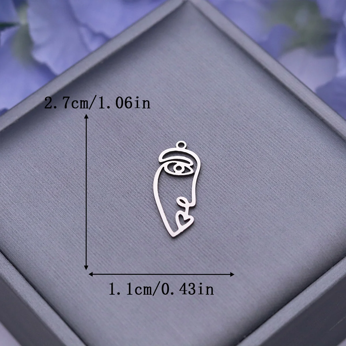 3pcs Abstract Face Charms Stainless Steel Line Art Human Profile Pendant for DIY Jewelry Making Earrings Necklace Wholesale