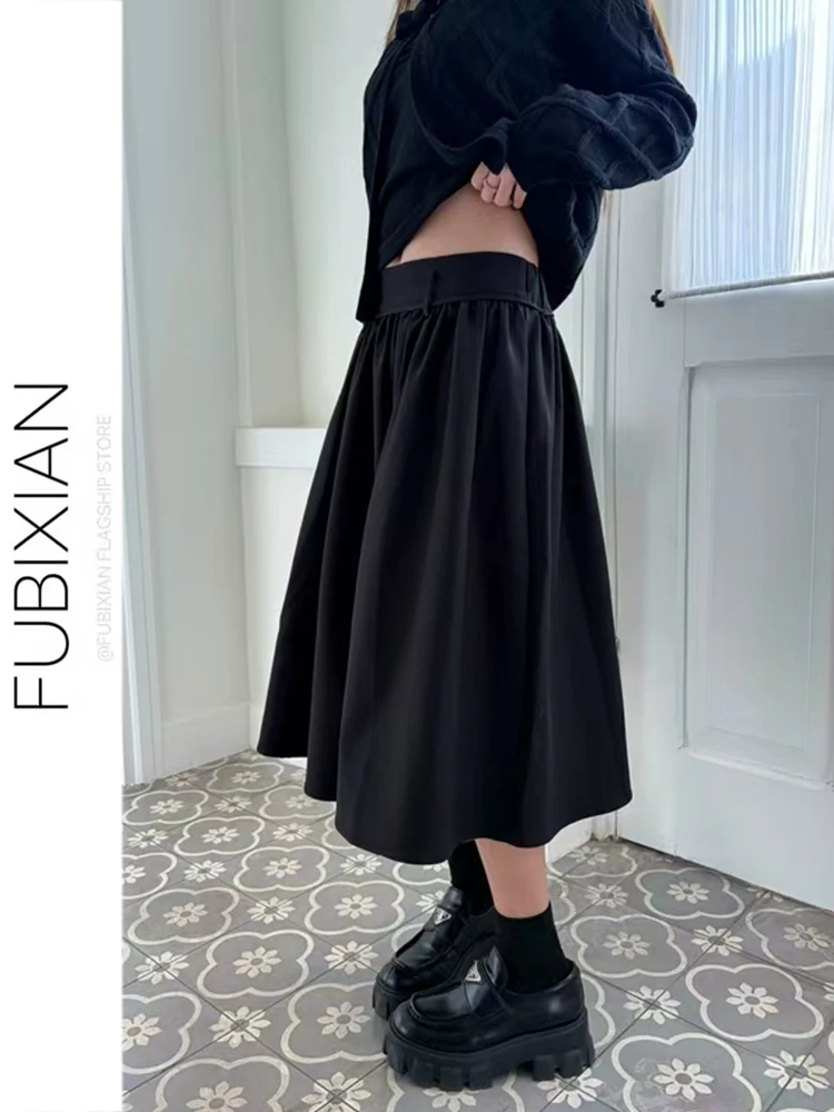 

Современная женская пышная юбка Ele Bla, новая весенняя модель, простой дизайн, повседневная, с низкой талией, из полиэфирного волокна