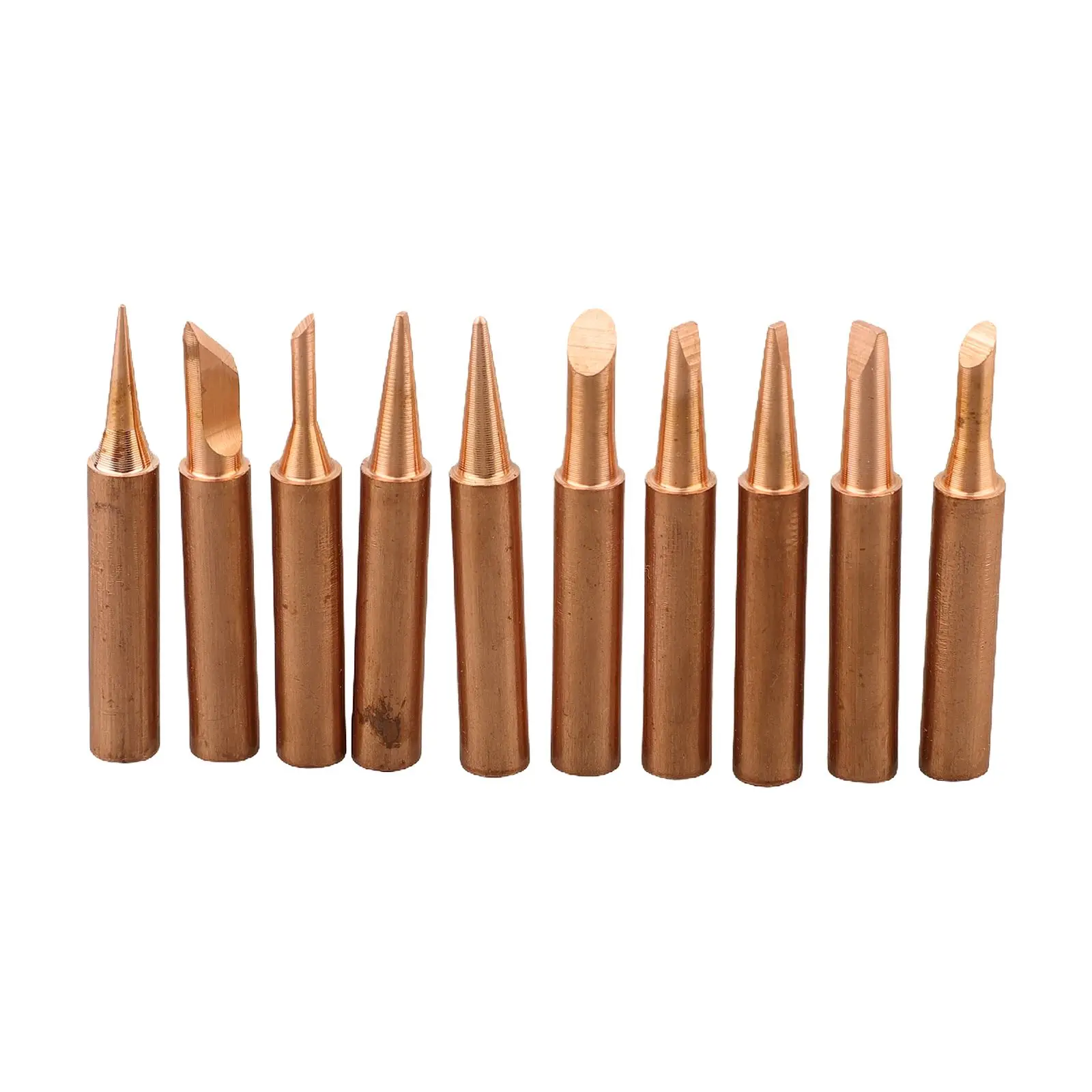 10Pcs 900M-T Welding Tips Pure Copper Soldering Iron Tips Lead-Free Soldering Iron Head Replacement Welding Tool Accessory